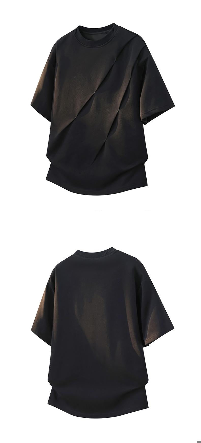 Stylish Artistic Wrinkled Short-Sleeved T-Shirt