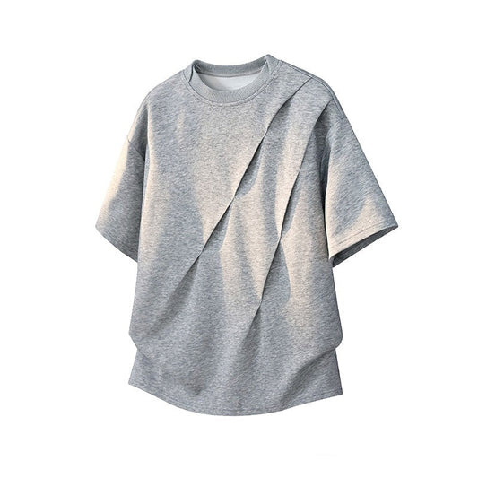 Stylish Artistic Wrinkled Short-Sleeved T-Shirt