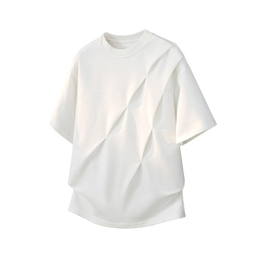 Stylish Artistic Wrinkled Short-Sleeved T-Shirt